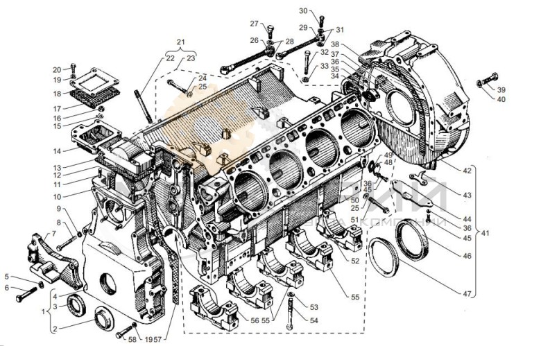 Блок цилиндров двигателя ЯМЗ-238М2