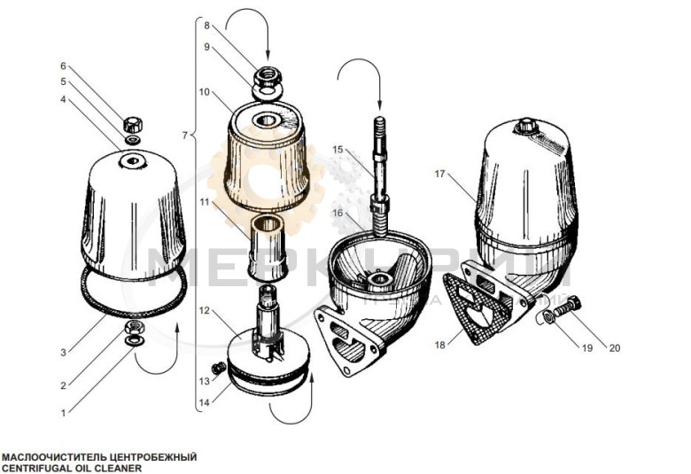 Центробежный маслоочиститель двигателя ЯМЗ-236ДК, ЯМЗ-238АК