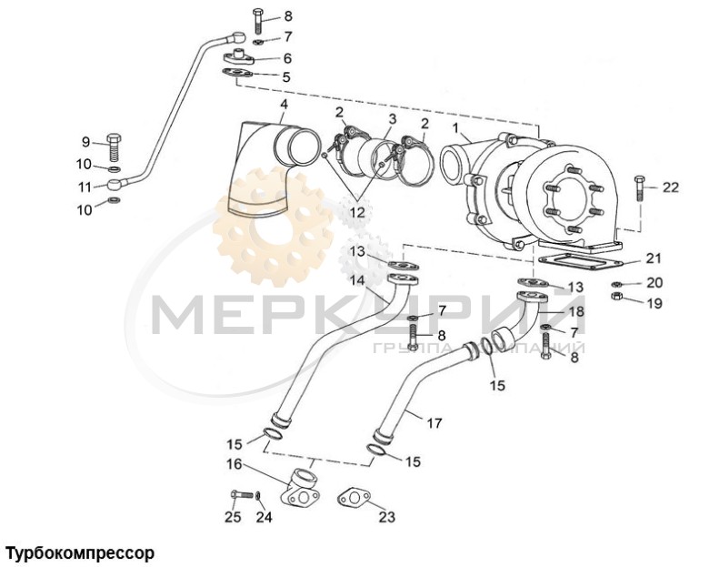 Трубка подвода и отвода масла турбокомпрессора ТМЗ-8481.10