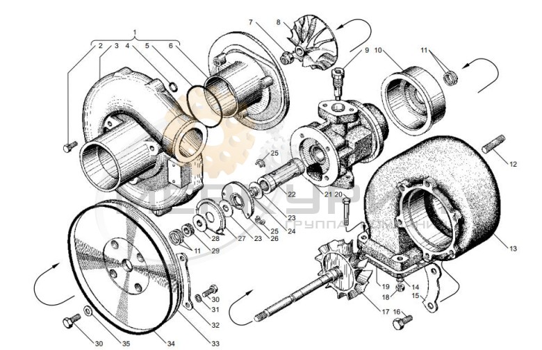 Турбокомпрессор двигателя ЯМЗ-7511.10